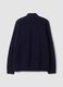 Blue cotton-blend cardigan with collar_6