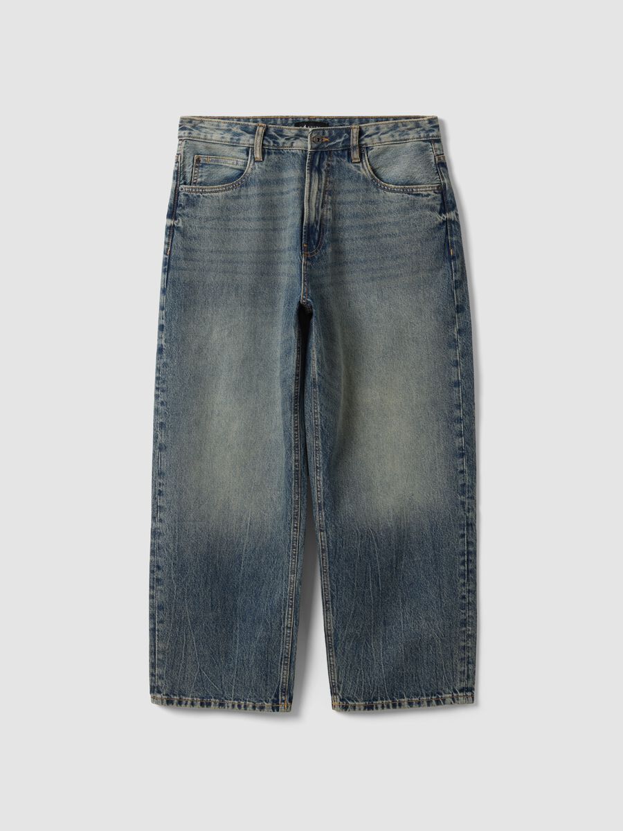 Jeans denim in puro cotone baggy fit_0