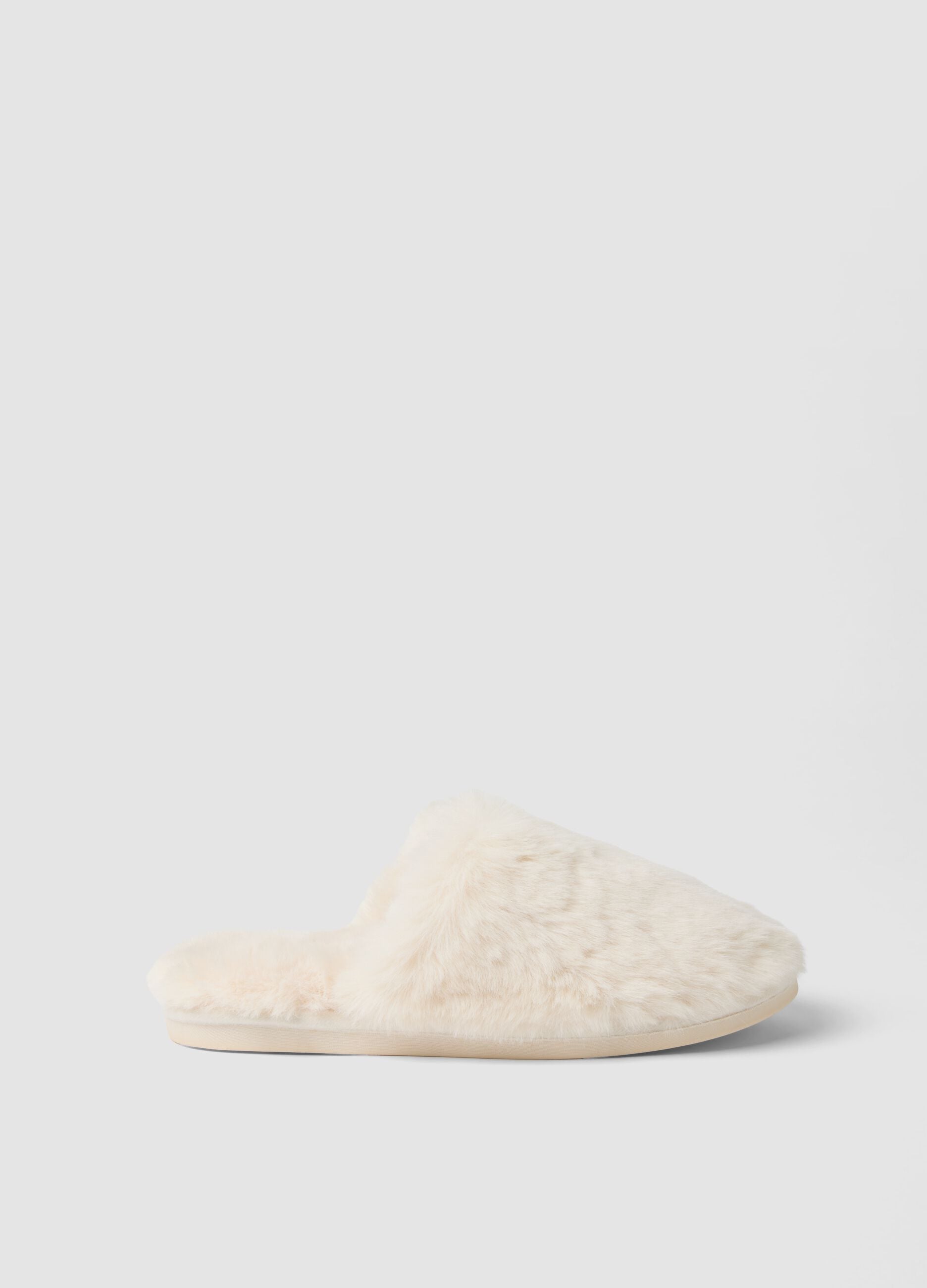 White backless slippers
