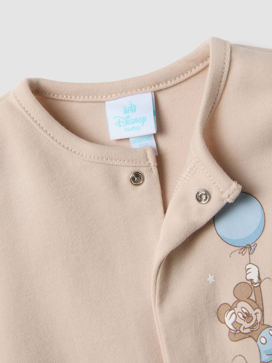 2-pack beige organic cotton sleepsuits with Mickey & Friends prints_3