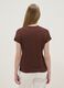 Brown short-sleeved stretch viscose T-shirt_3