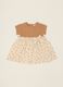 Multicoloured stretch cotton dress with print for baby girls_0