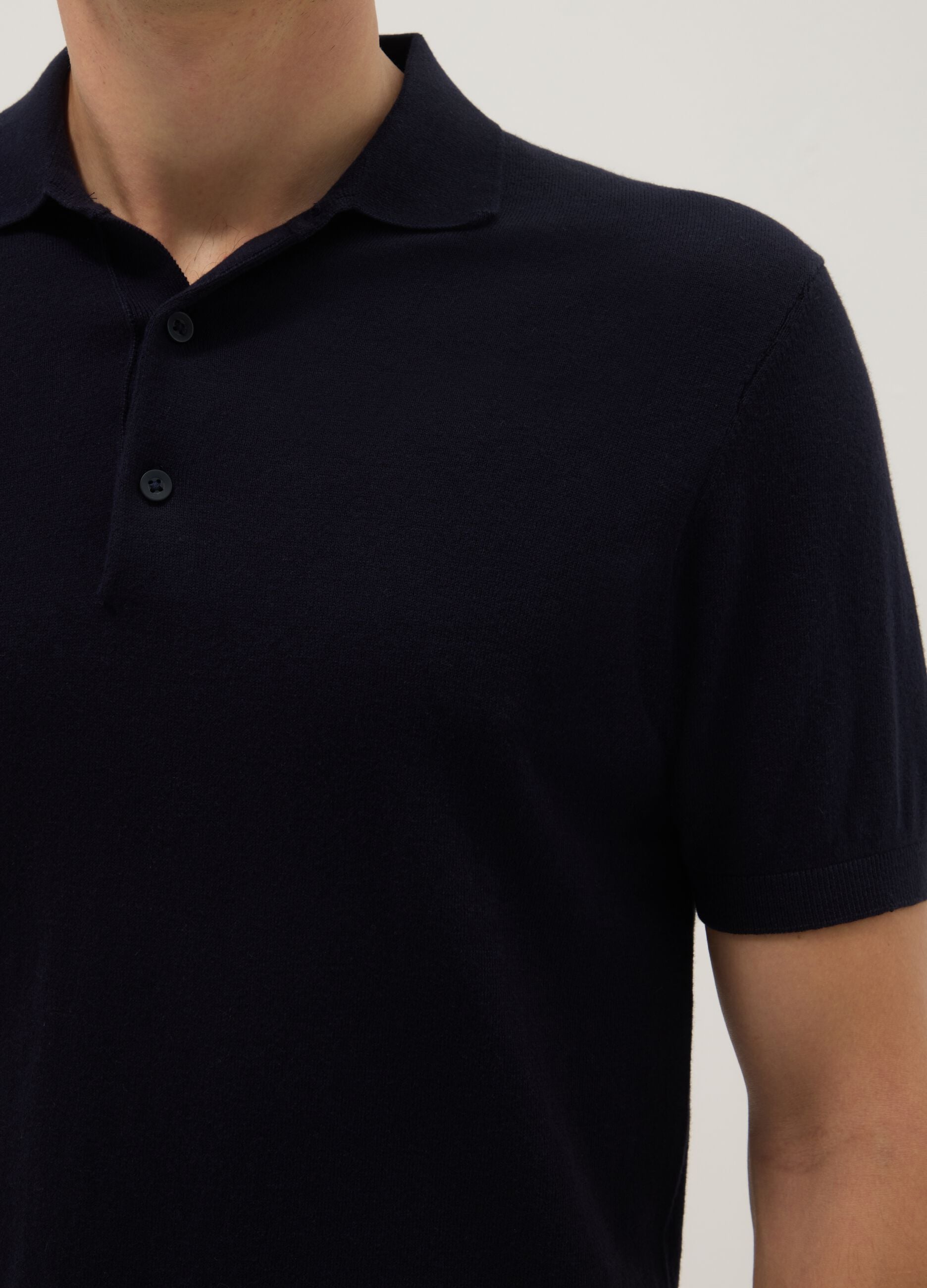 Pure cotton blue polo regular fit