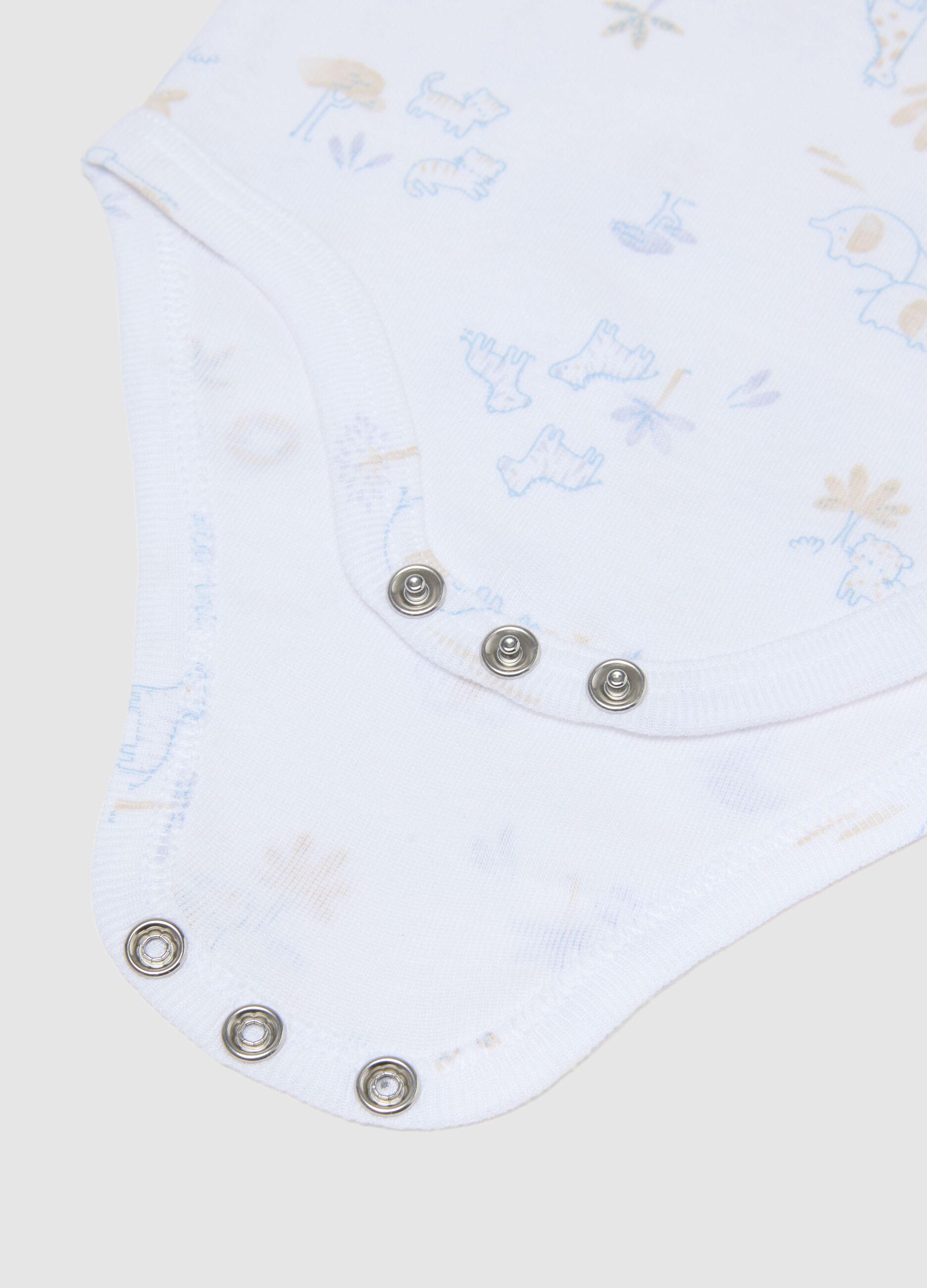 Multicolour sleeveless cotton bodysuit tripack for newborns