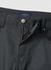 Black stretch cotton regular fit trousers with five pockets_5