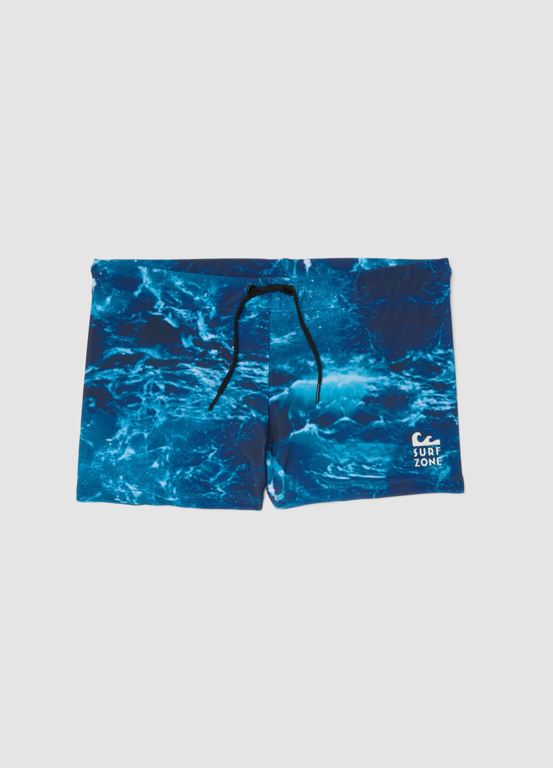 Blue stretch swim boxer shorts