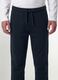 Navy organic cotton joggers with drawstring for boys_3