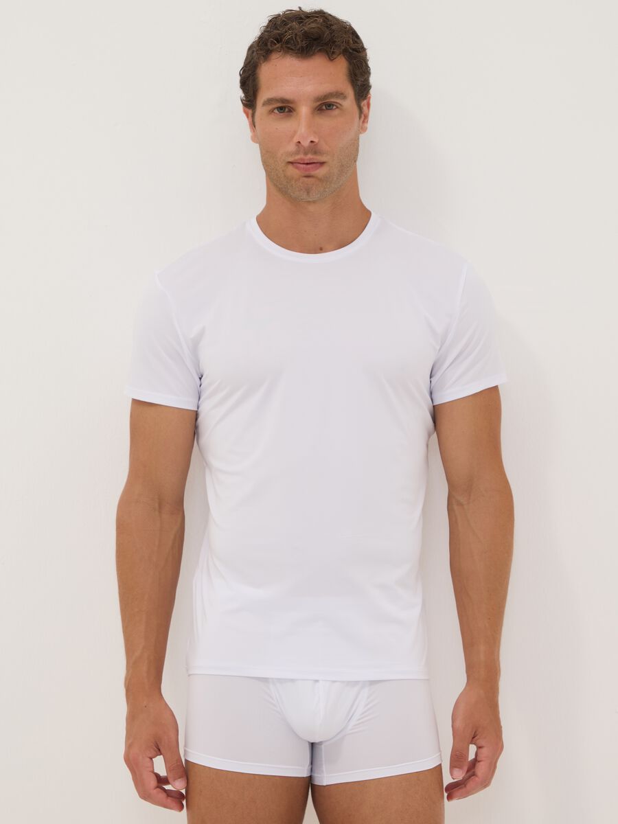 Bipack di t-shirt bianche in microfibra elasticizzato regular fit_0