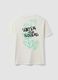 White pure cotton jersey T-shirt with "Water your Flowers" print, regular fit_5