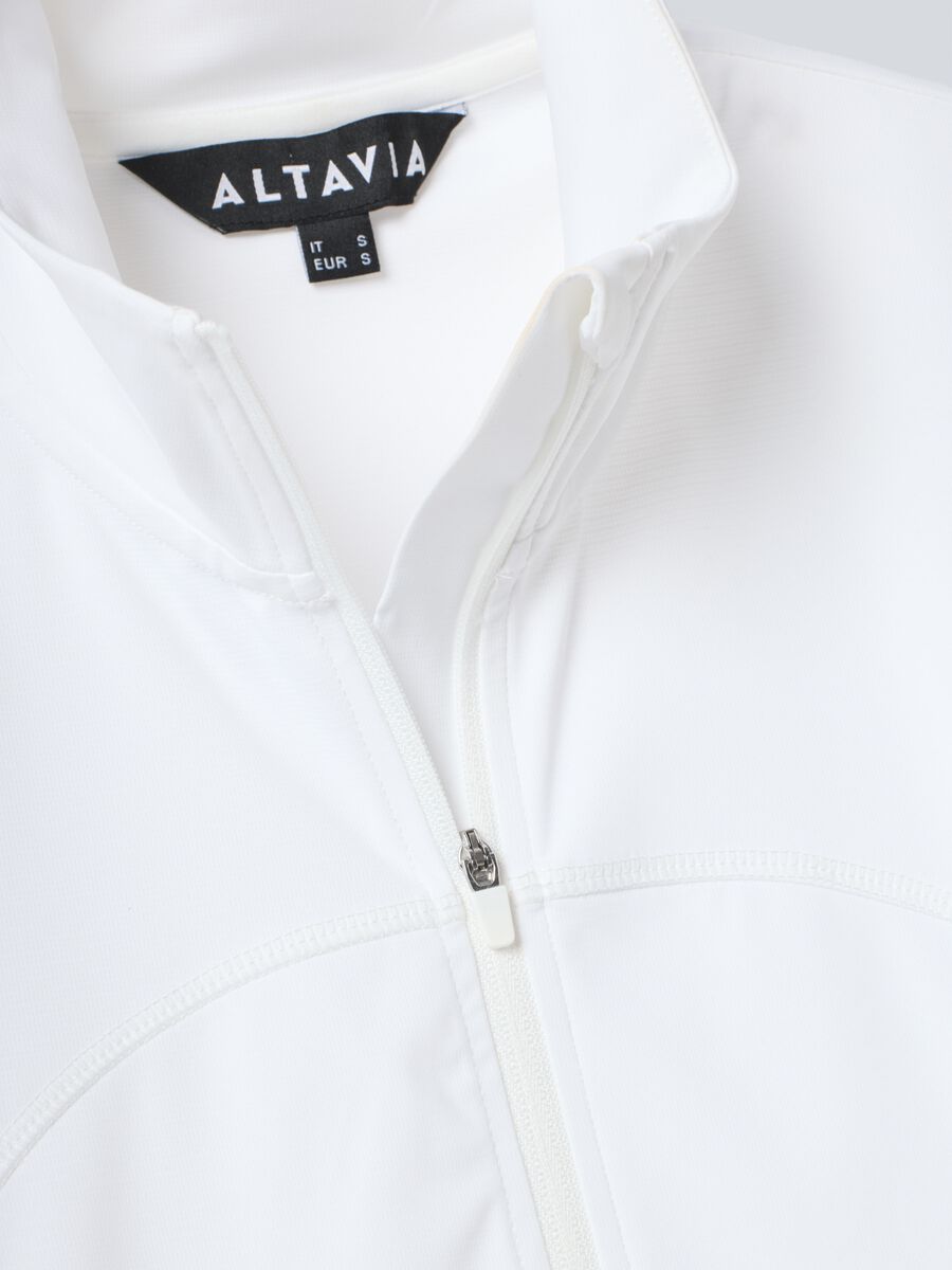 White ALTAVIA COURT full-zip sweatshirt in stretch technical fabric_5