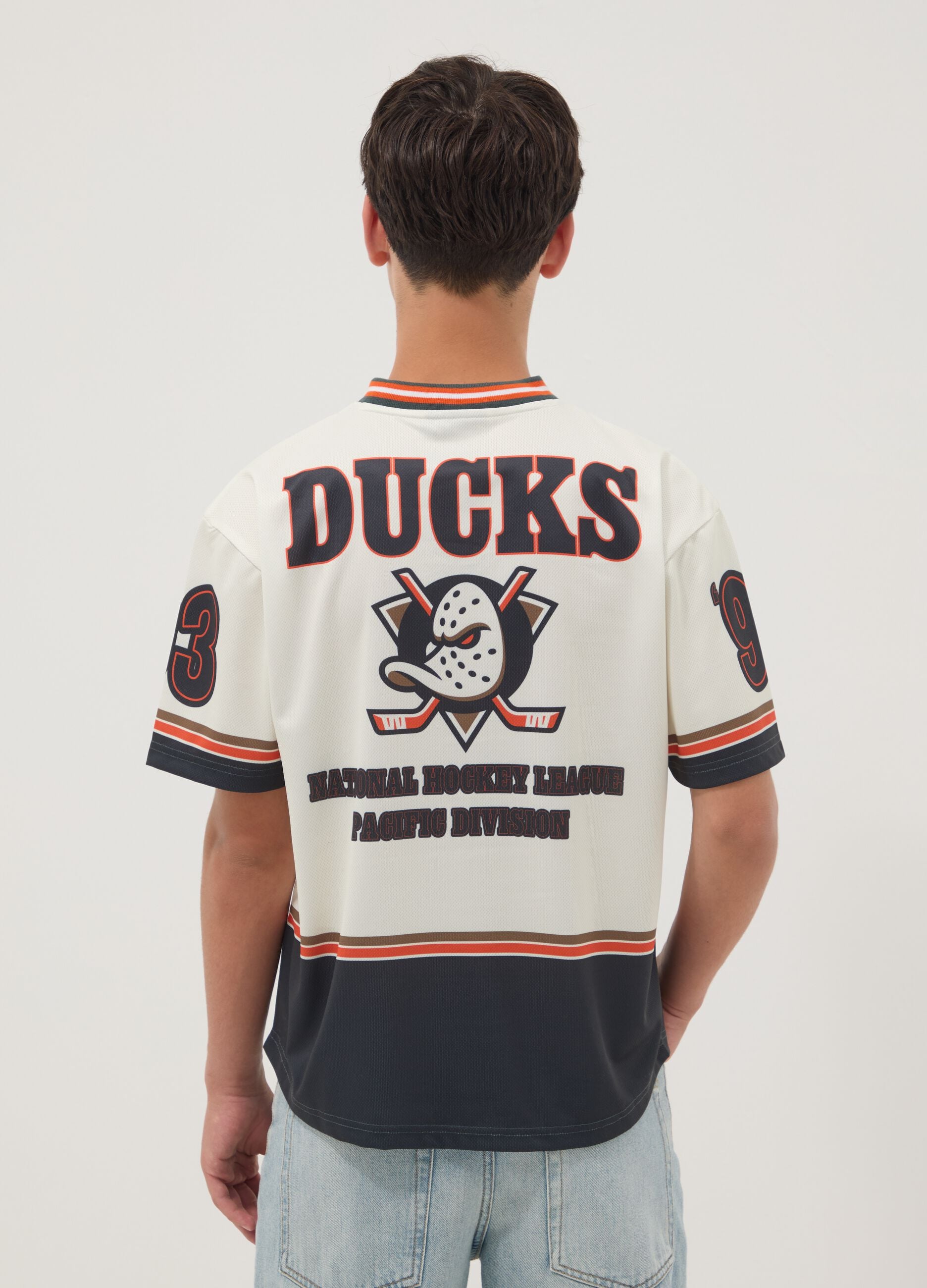White short-sleeve crew-neck T-shirt for boys in a relaxed fit