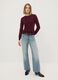 Burgundy crew-neck wool-blend jumper, regular fit_1