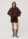 Short brown ribbed stretch cotton skirt_0