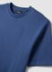 Short-sleeve pure cotton blue relaxed fit T-shirt_5