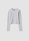 Grey organic cotton and stretch viscose T-shirt with rhinestones_0