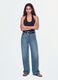 Light Blue Denim Wide-Leg Jeans in 100% Cotton_0