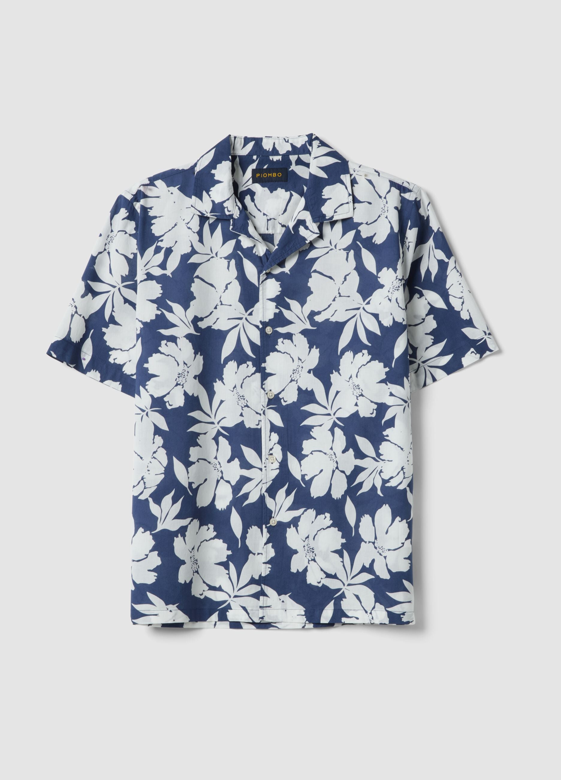 Blue organic cotton floral shirt