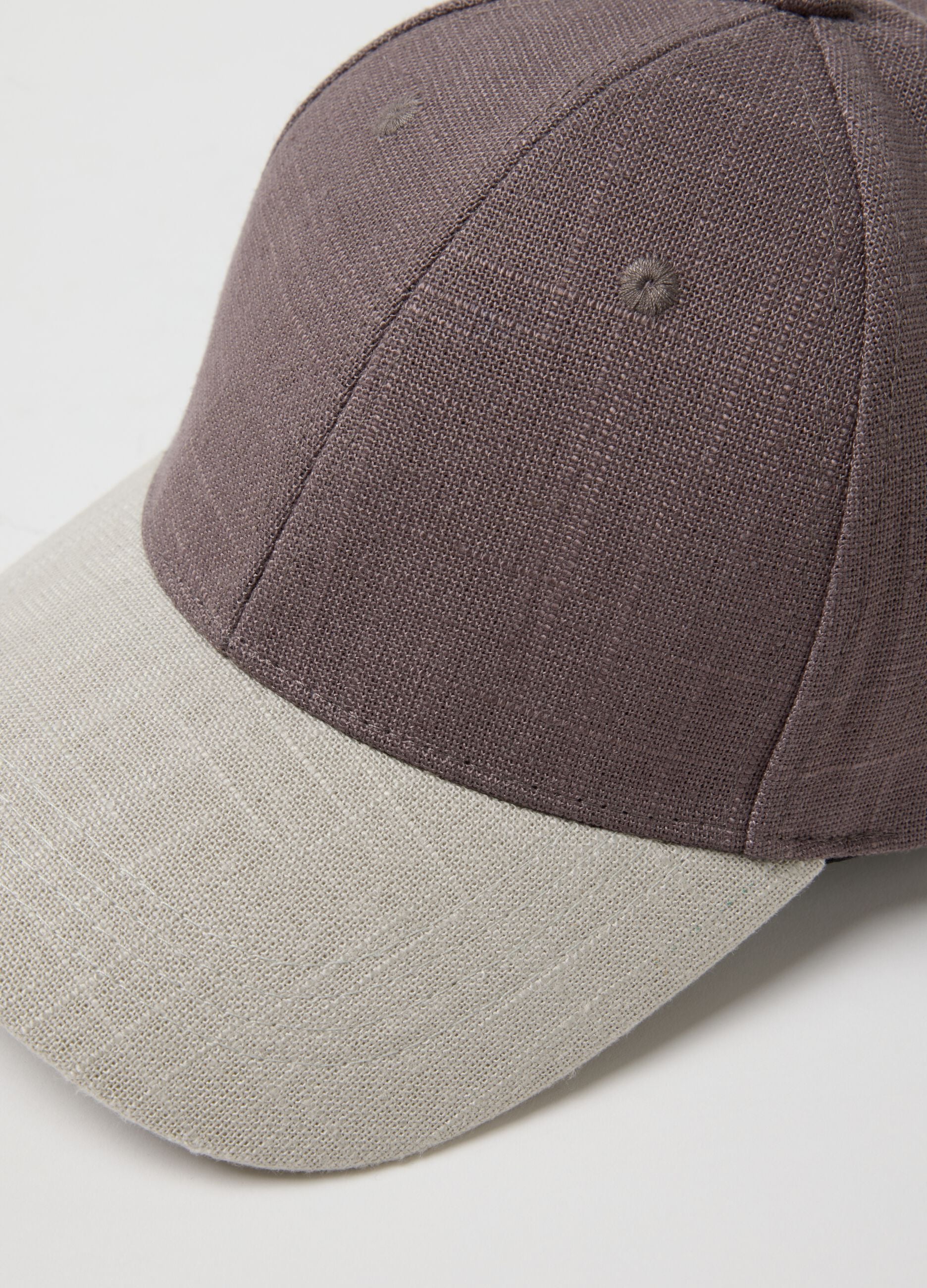 Multicolour viscose and linen blend baseball cap