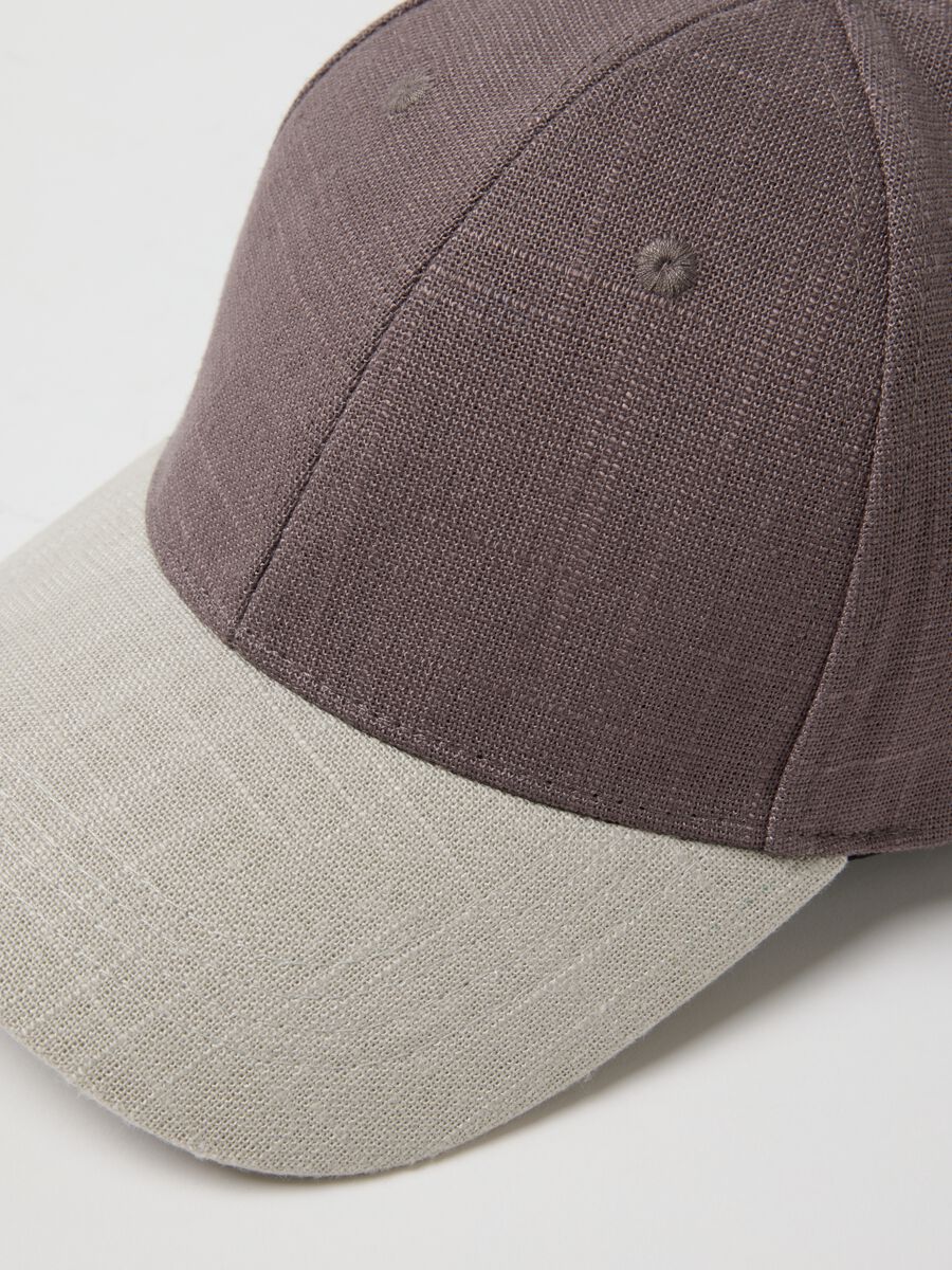 Cappello da baseball in misto viscosa e lino multicolor_2