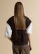Brown V-neck button-up vest with oversized fit_3