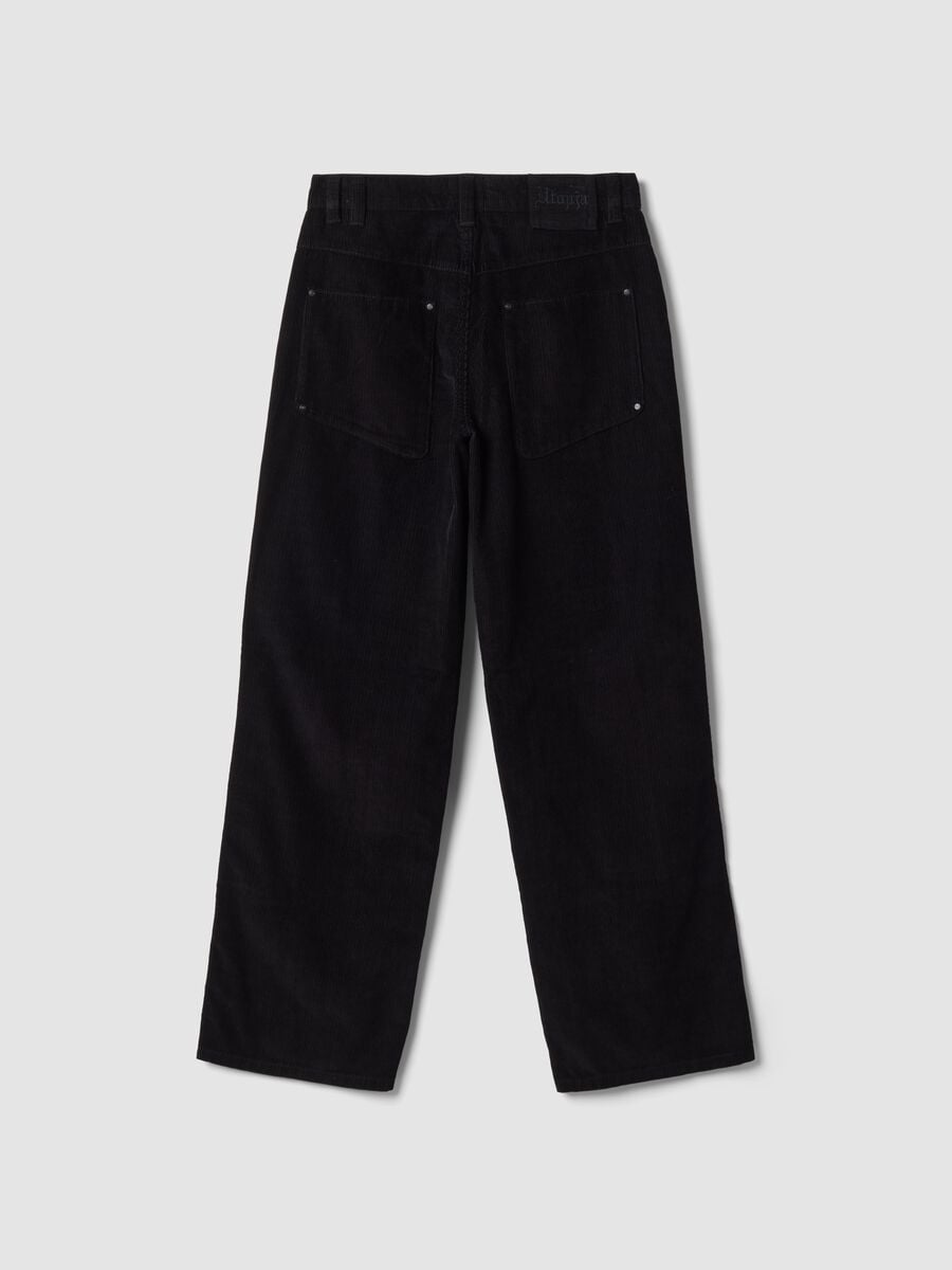 Black Corduroy Carpenter Trousers_5