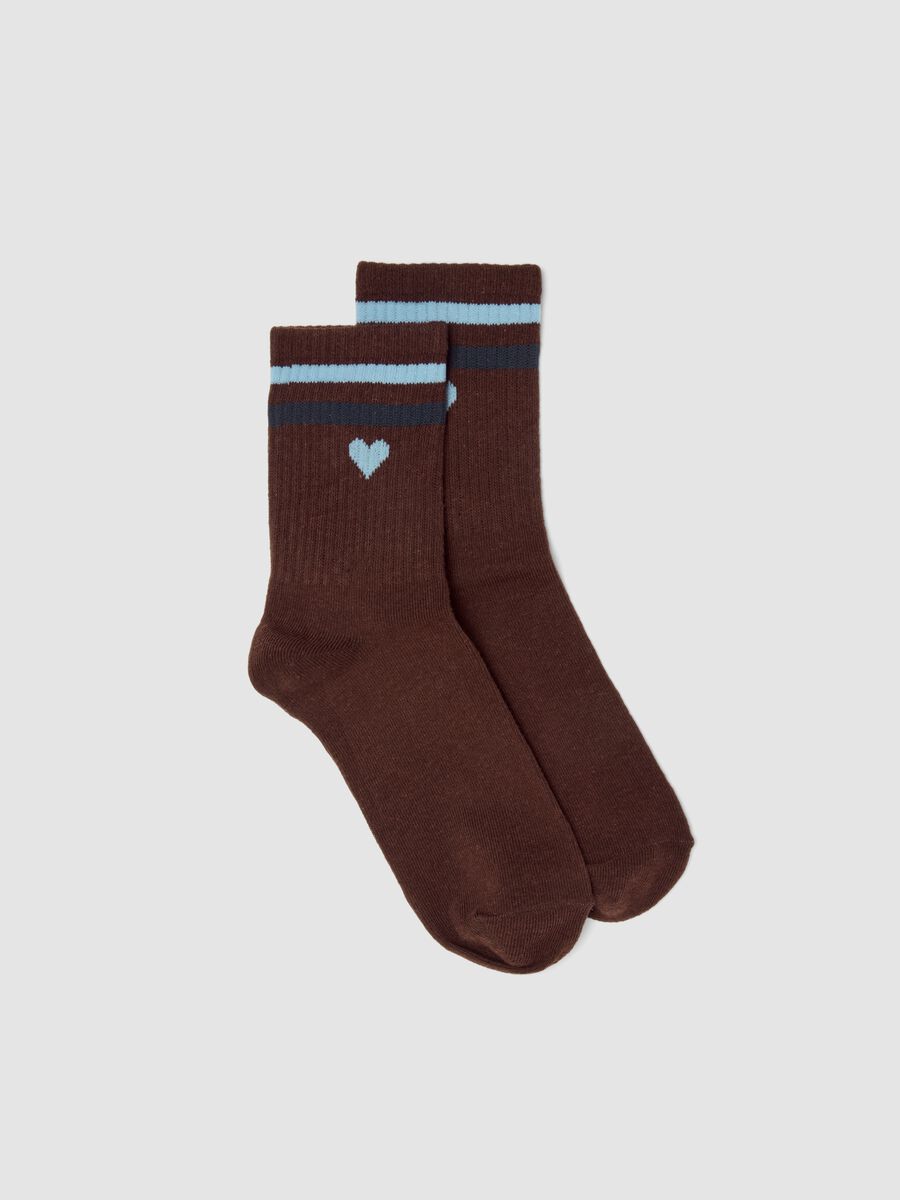 Brown stretch organic cotton socks_0