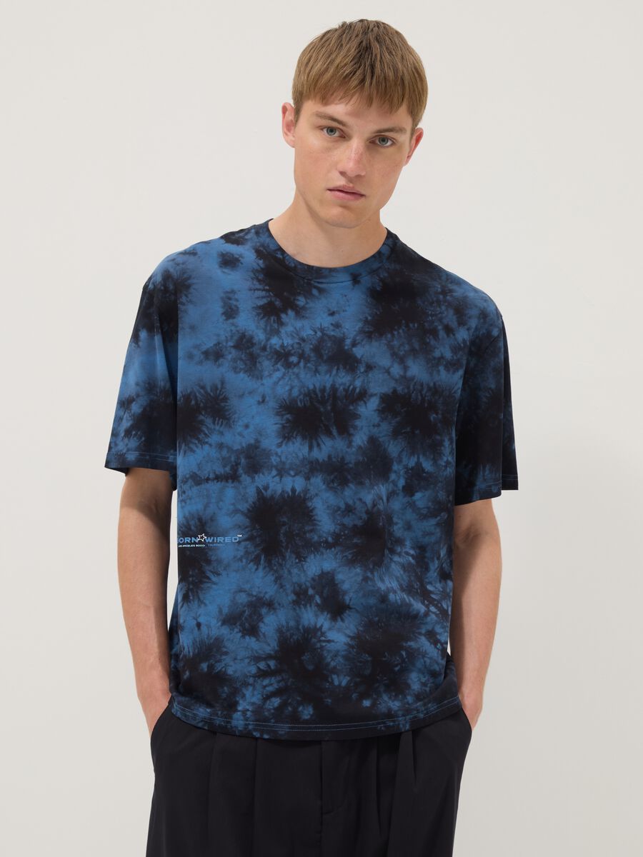 Blue short-sleeve pure cotton T-shirt_1