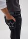 Black straight-leg pure cotton jeans with star detail for girls_1