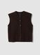 Brown stretch wool crew-neck gilet_4