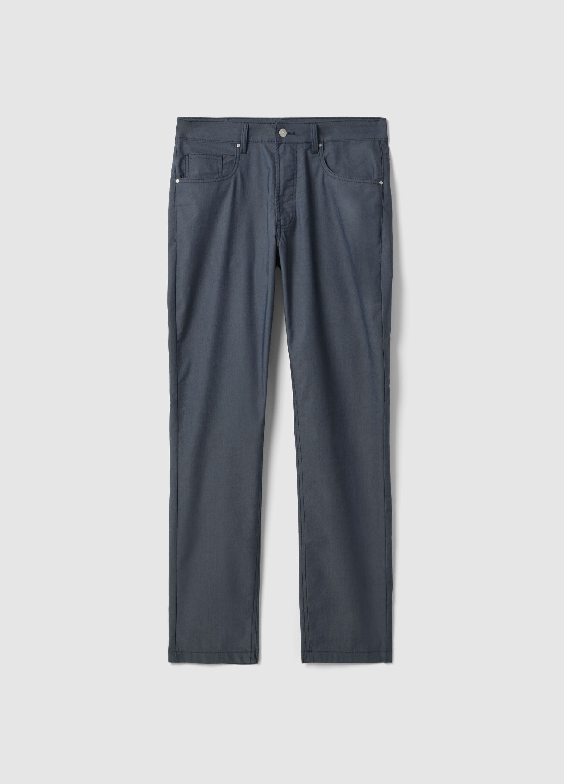 Slim fit blue stretch cotton blend chino trousers