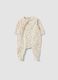 White organic cotton babygrow with print for newborns_0