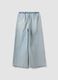 Light blue wide-leg jeans in cotton and viscose blend for girls_5