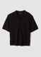 Black pure cotton short-sleeve oversized shirt_4