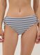 Blue and white striped stretch bikini bottoms_1