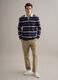 Long sleeve pure cotton polo with multicolour stripes, regular fit_1