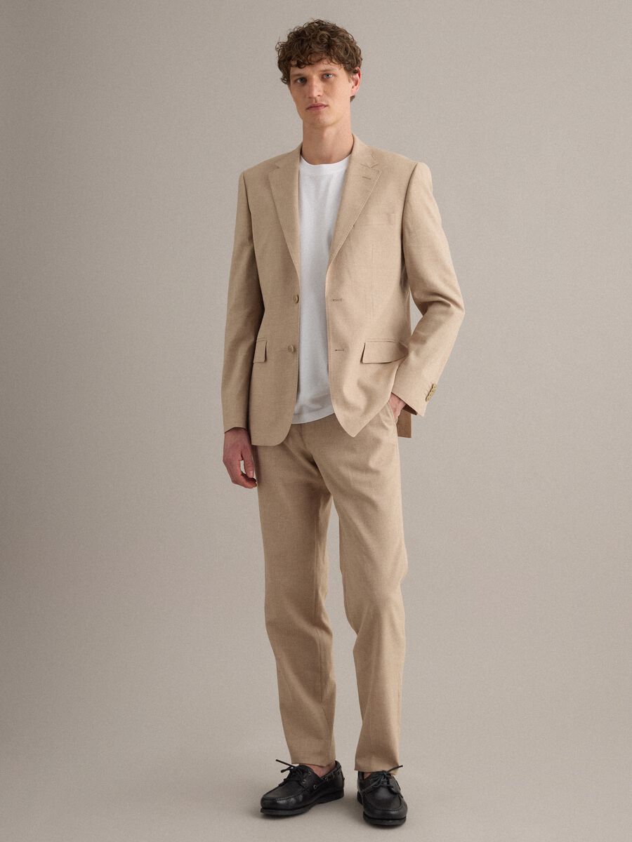 Pantaloni beige slim fit_0