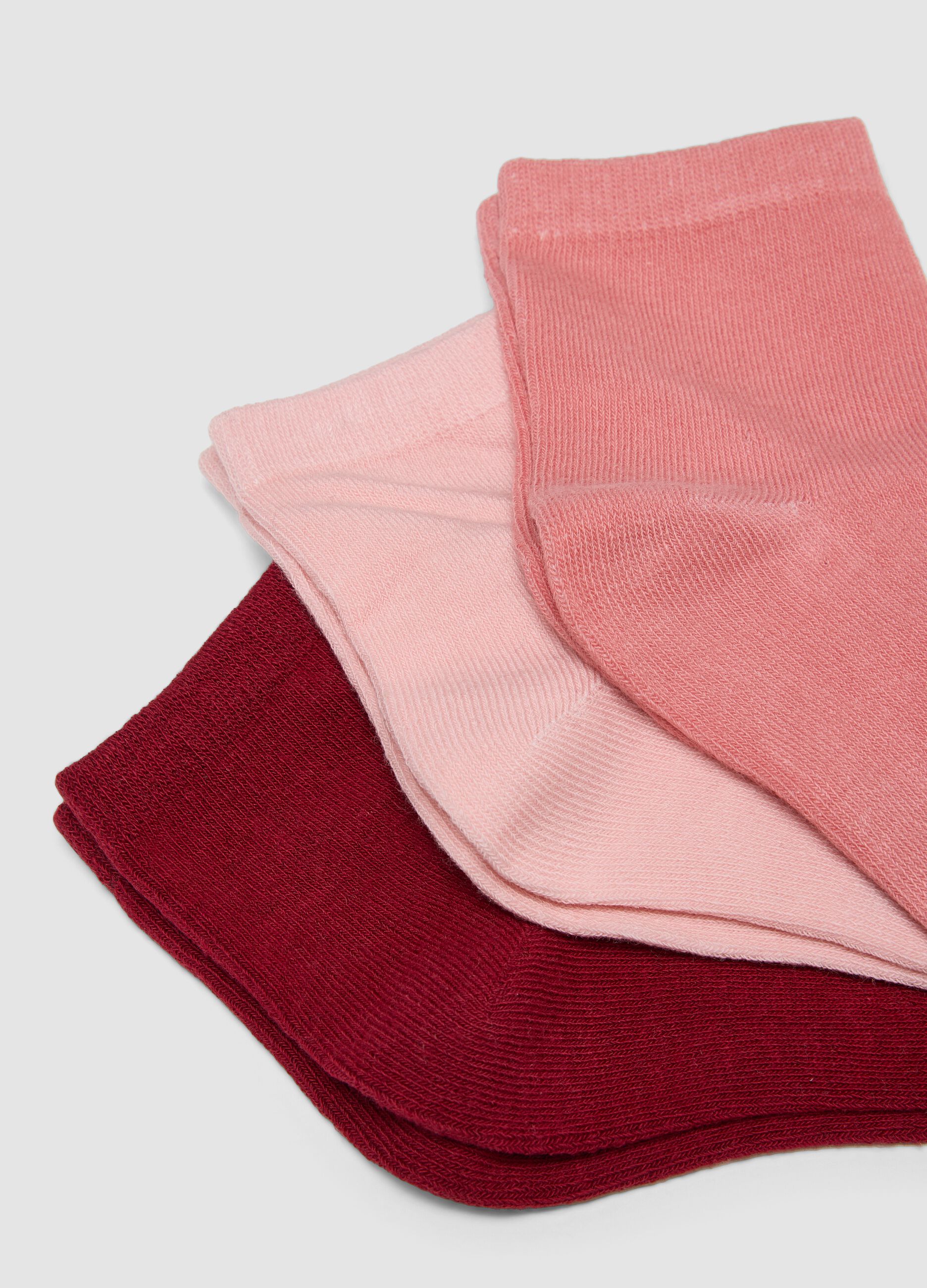 Pack of five multicolour ankle socks in stretch organic cotton