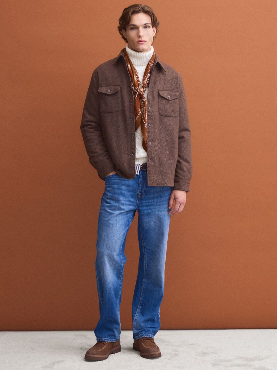 Brown wool-viscose blend shacket_3