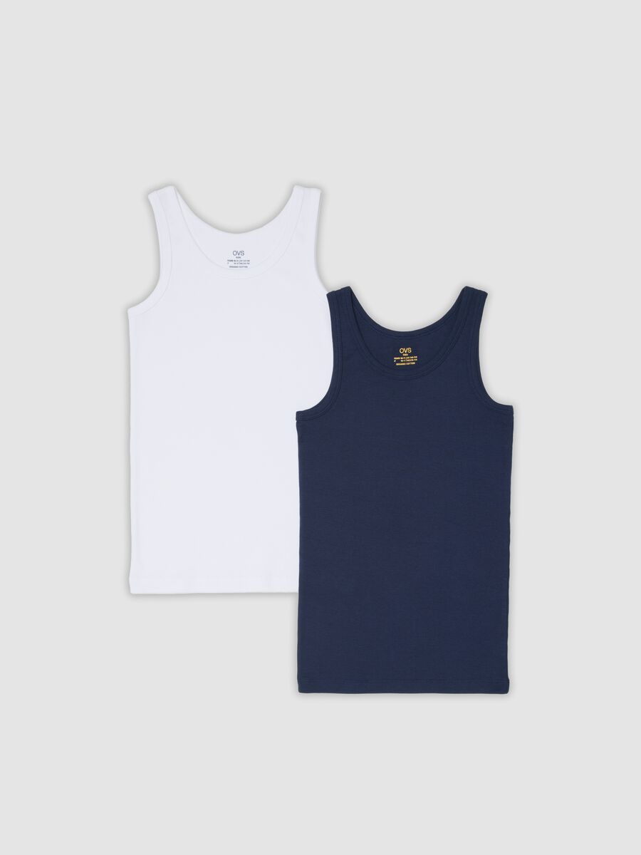 2-pack multicolour boys&rsquo; vests in pure organic cotton, regular fit_0