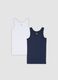 2-pack multicolour boys&rsquo; vests in pure organic cotton, regular fit_0