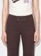 Brown flared trousers in stretch viscose with pinstripe pattern_3