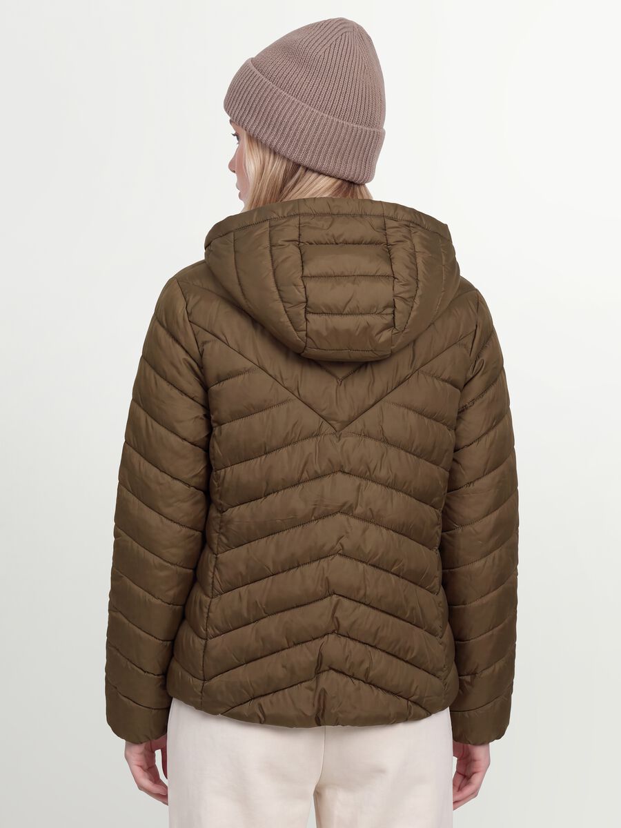 Green Ultralight quilted hooded jacket with zip_3