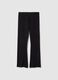 Black stretch cotton flare leggings_4