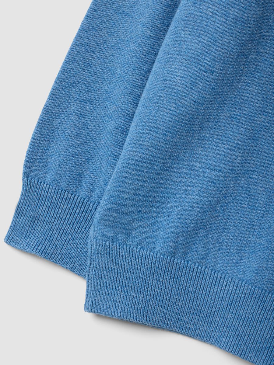 Blue pure cotton oversized crew-neck jumper for boys_3