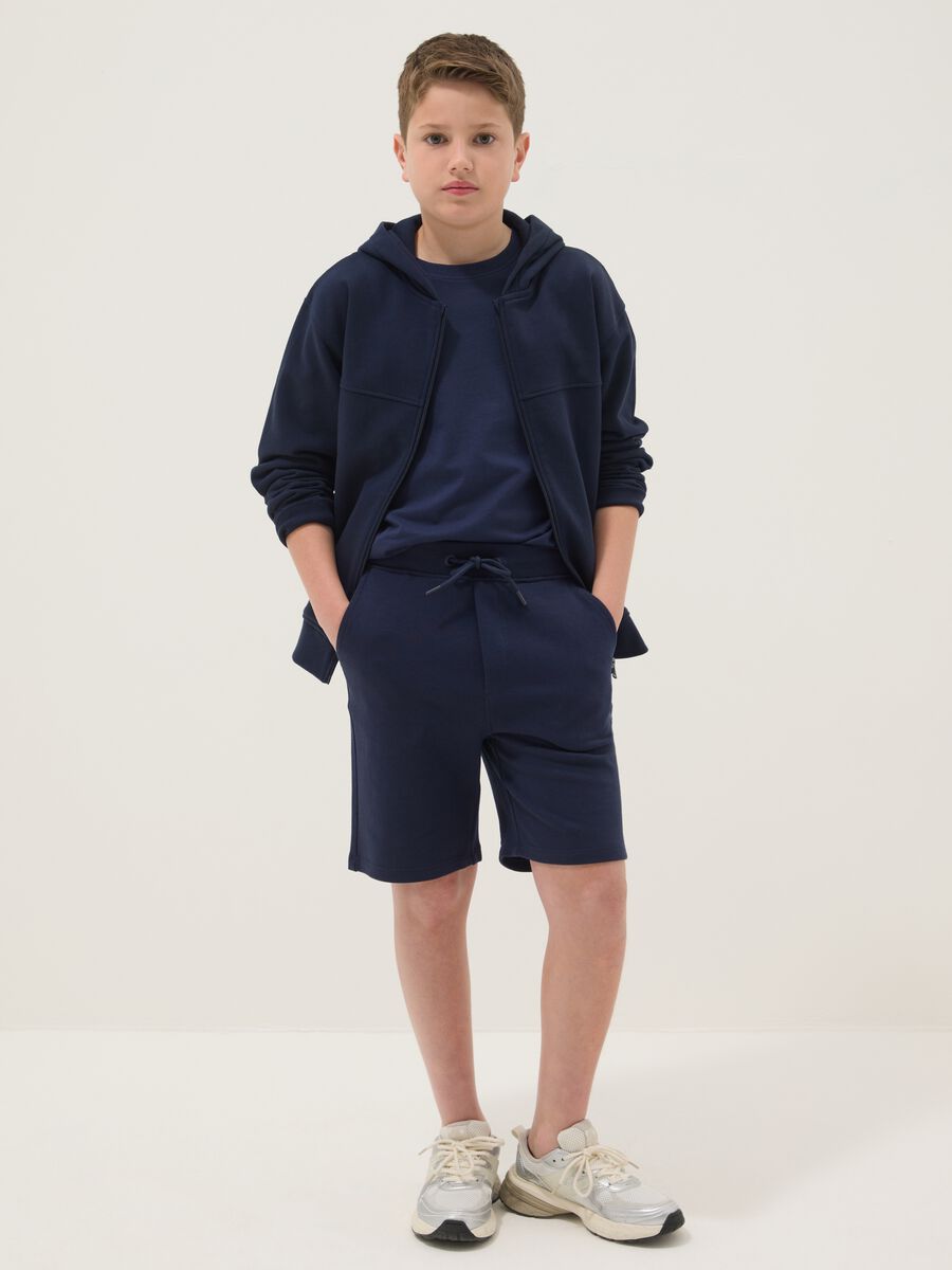 Boys&rsquo; blue pure cotton shorts, relaxed fit_0