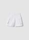 White stretch cotton cargo shorts_4
