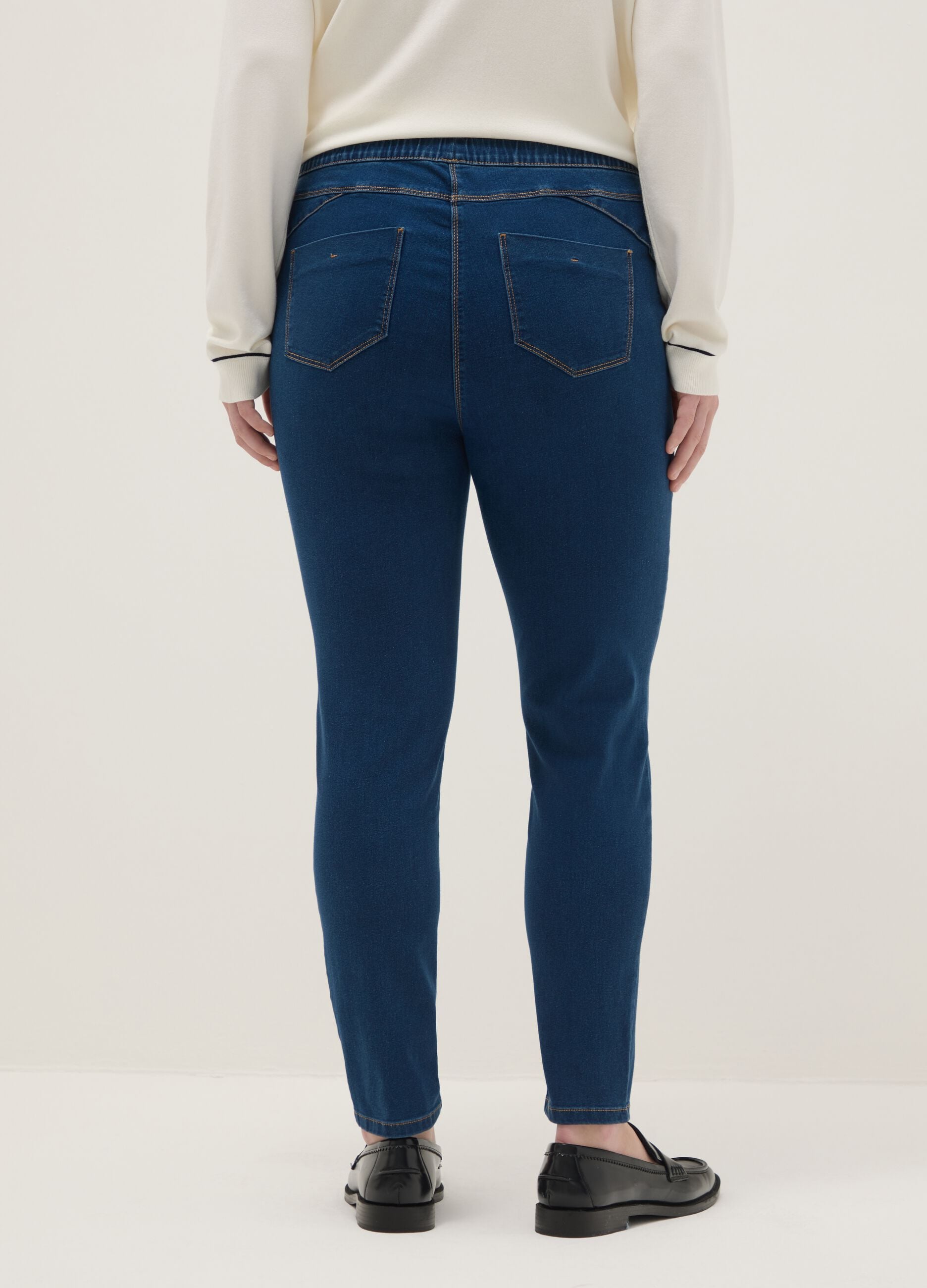 Skinny Fit Stretch Cotton Blue Trousers