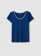 Blue Regular Fit Stretch Viscose Blend Pyjama Top_4