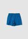Blue pure organic cotton shorts with elasticated waist for baby boys, regular fit_1