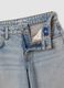 Light blue wide-leg denim jeans in pure cotton for girls_4